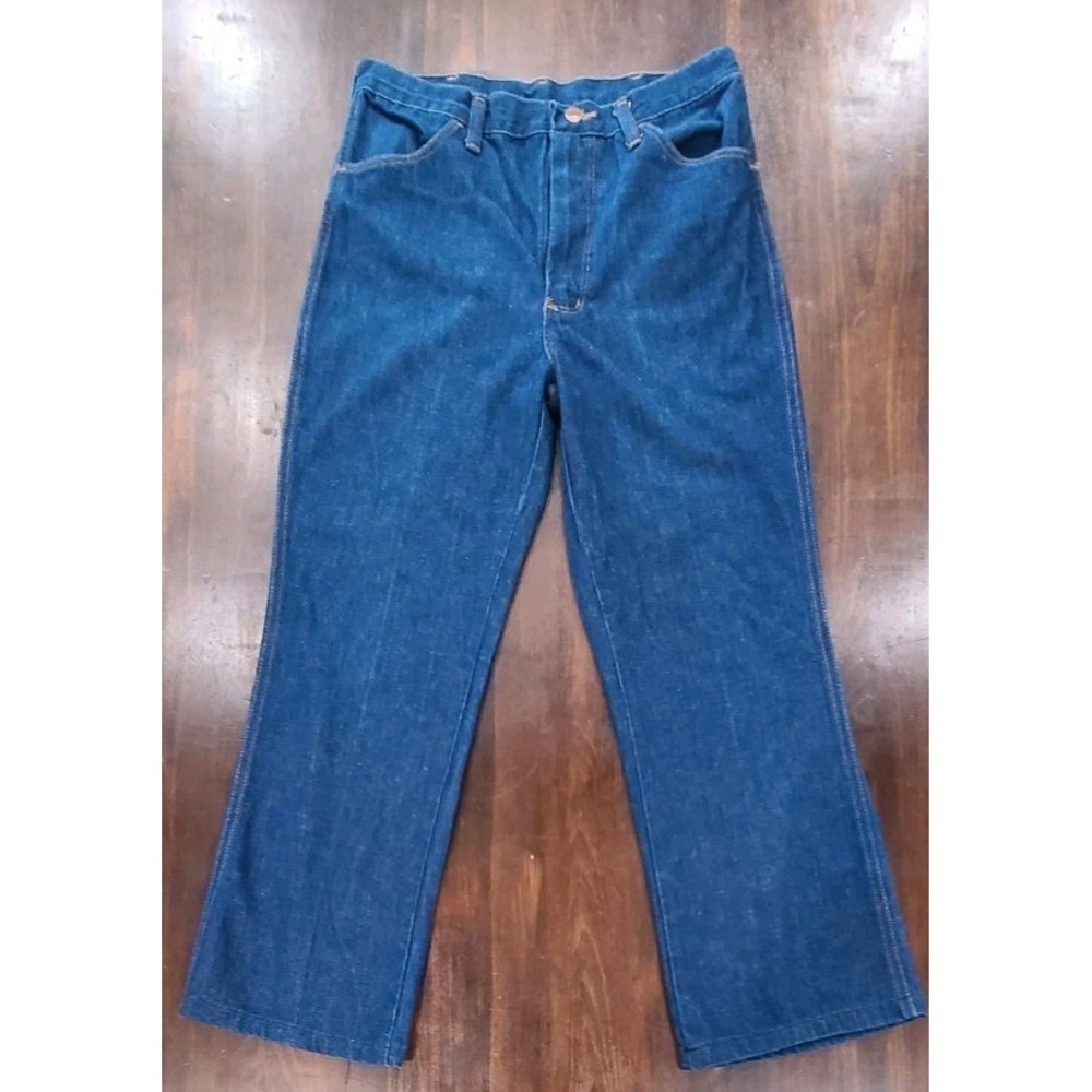 Vintage 1980s Maverick Jeans Mens 32 Long* Dark Wash Bootcut Western Denim USA